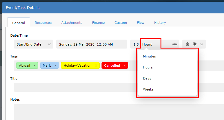 Scheduling events using a duration or an end date and time | Schedule ...