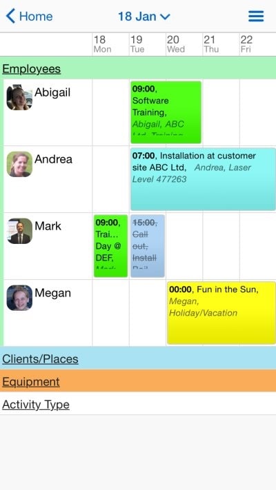 scheduling software mobile app