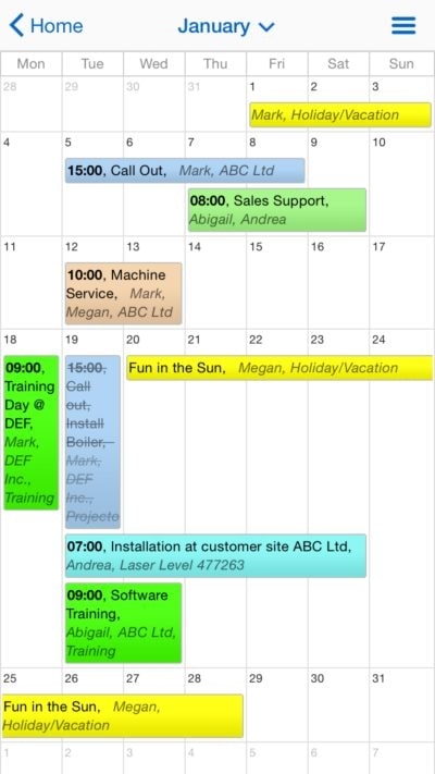 spreadsheet scheduling app