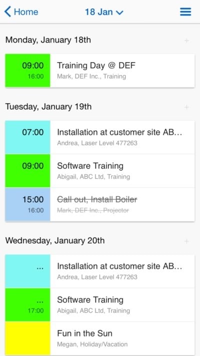 customer scheduling app