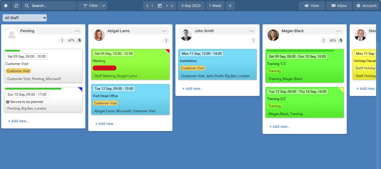 resource scheduling kanban board