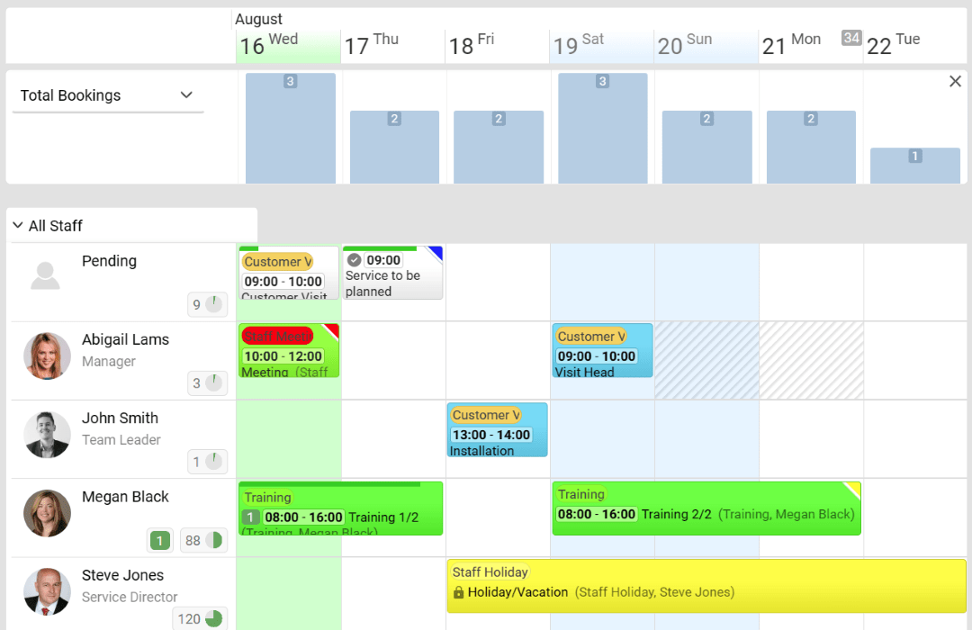 calendar planning, cleaning diary management